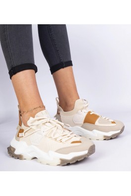 Smėlio Spalvos Sneakers Stiliaus Moteriški Su skarpetkową Auliuku Milada