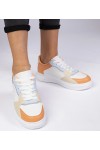 Balti-Oranžinės spalvos Sportinio stiliaus Sneakers Stiliaus Su ekoskóry Lavilia Balti-Oranžinės spalvos Sportinio stiliaus Sneakers Stiliaus Su ekoskóry Lavilia