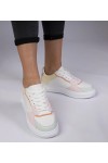 Balti-Geltonos Spalvos Sportinio stiliaus Sneakers Stiliaus Su ekoskóry Lavilia