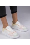 Balti-Geltonos Spalvos Sportinio stiliaus Sneakers Stiliaus Su ekoskóry Lavilia