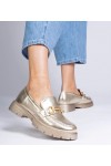 Auksinės Spalvos Elegantiški Mokasinų stiliaus Su zdobieniem Letty