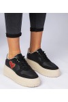 Juodi Sneakers Stiliaus Moteriški Su brokatowym serduszkiem Laira