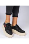 Juodi Sneakers Stiliaus Moteriški Su brokatowym serduszkiem Laira