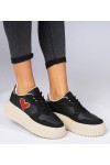 Juodi Sneakers Stiliaus Moteriški Su brokatowym serduszkiem Laira
