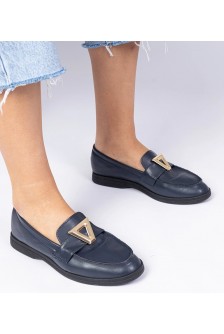 Tamsiai mėlynos spalvos Moteriški Mokasinų stiliaus Su elegancką Ornamentais Viletta