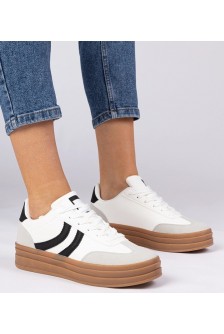 „Balti Sneakers“ stiliaus sportinio stiliaus moteriški sportiniai bateliai su juodais „Melly“ akcentais