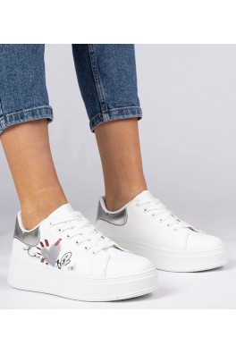 Balti-Sidabro spalvos Sneakers Stiliaus Sportinio stiliaus Sportinio stiliaus Moteriški Zelinda