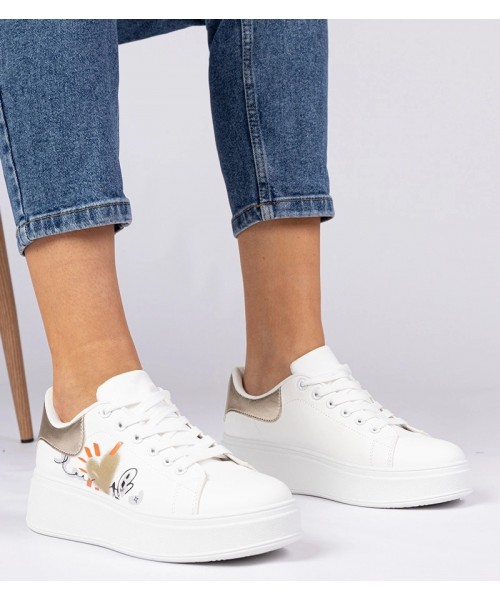 Balti-Auksiniai Sneakers Stiliaus Sportinio stiliaus Sportinio stiliaus Moteriški Zelinda