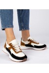 Balti-Juodi Sneakers Stiliaus Moteriški Su Blizgučiais Elizar
