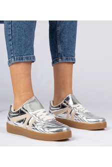 Sidabriniai Sneakers Stiliaus Sportinio stiliaus Moteriški lakierowane Keyla