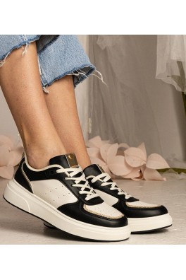 Juodi Sneakers Stiliaus Moteriški Su brokatowym dodatkiem Zorra