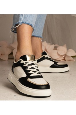 Juodi Sneakers Stiliaus Moteriški Su brokatowym dodatkiem Zorra