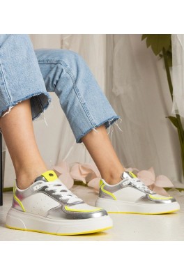 Sidabriniai Sneakers Stiliaus Moteriški Su neonowym dodatkiem Zorra