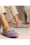 Violetinės Spalvos Moteriški Mokasinų stiliaus Ažūriniai Su Ornamentais Mensory Violetinės Spalvos Moteriški Mokasinų stiliaus Ažūriniai Su Ornamentais Mensory
