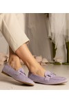 Violetinės Spalvos Moteriški Mokasinų stiliaus Ažūriniai Su Ornamentais Mensory Violetinės Spalvos Moteriški Mokasinų stiliaus Ažūriniai Su Ornamentais Mensory
