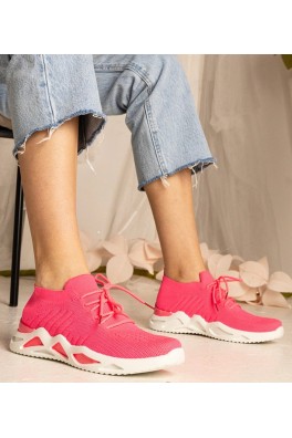 Rožinės Spalvos Sneakers Stiliaus Moteriški Su skarpetkową Auliuku Miyana