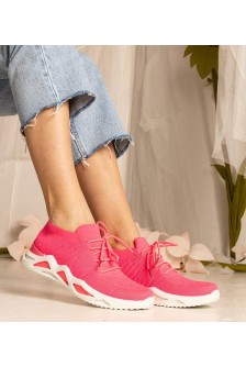 Rožinės Spalvos Sneakers Stiliaus Moteriški Su skarpetkową Auliuku Miyana