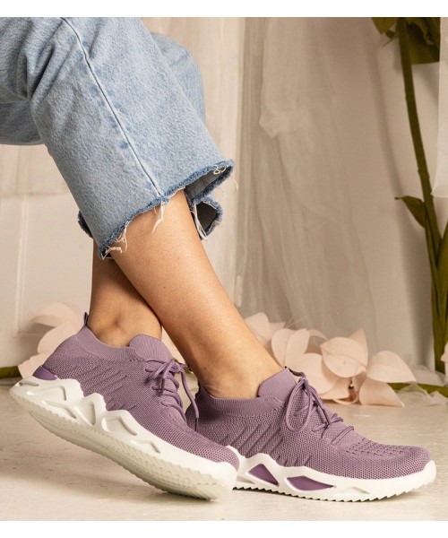 Violetinės spalvos moteriški sportbačiai su kojinėmis Miyana