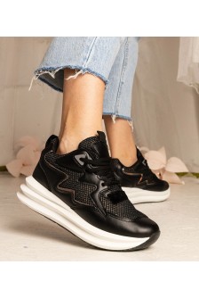 Juodi Sneakers Stiliaus Su holograficznym elementem Elaiza