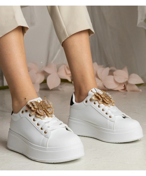 Juodai balti kedai, puošti drugeliais su cirkoniais Kariba