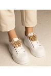Balti Sneakers Stiliaus papuošti motylkiem Su Kūbiniais Cirkoniais Kariba Balti Sneakers Stiliaus papuošti motylkiem Su Kūbiniais Cirkoniais Kariba