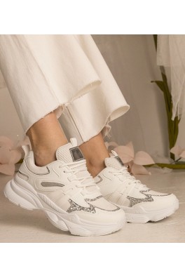 Balti Sneakers Stiliaus Moteriški Sportinio stiliaus Su Blizgučiais Maleda
