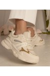 Smėlio Spalvos Sneakers Stiliaus Moteriški Sportinio stiliaus Su Blizgučiais Maleda