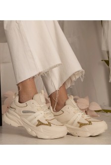Smėlio Spalvos Sneakers Stiliaus Moteriški Sportinio stiliaus Su Blizgučiais Maleda