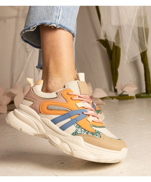 Oranžinės spalvos Sneakers Stiliaus Moteriški Sportinio stiliaus Su Blizgučiais Maleda Oranžinės spalvos Sneakers Stiliaus Moteriški Sportinio stiliaus Su Blizgučiais Maleda