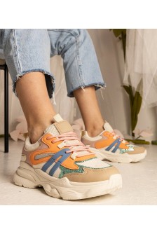 Oranžinės spalvos Sneakers Stiliaus Moteriški Sportinio stiliaus Su Blizgučiais Maleda