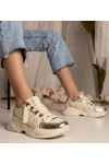 Smėlio Spalvos Sneakers Stiliaus Moteriški Ant Masyvaus Pado Balika