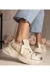 Smėlio Spalvos Sneakers Stiliaus Moteriški Ant Masyvaus Pado Balika