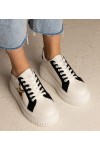 Balti-Juodi Sneakers Stiliaus papuošti Blizgučiais i gwiazdką Taleda Balti-Juodi Sneakers Stiliaus papuošti Blizgučiais i gwiazdką Taleda