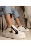Balti-Juodi Sneakers Stiliaus papuošti Blizgučiais i gwiazdką Taleda Balti-Juodi Sneakers Stiliaus papuošti Blizgučiais i gwiazdką Taleda