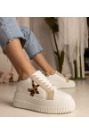 Balti-Smėlio Spalvos Sneakers Stiliaus papuošti Blizgučiais i gwiazdką Taleda Balti-Smėlio Spalvos Sneakers Stiliaus papuošti Blizgučiais i gwiazdką Taleda