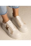 Balti-Smėlio Spalvos Sneakers Stiliaus papuošti Blizgučiais i gwiazdką Taleda Balti-Smėlio Spalvos Sneakers Stiliaus papuošti Blizgučiais i gwiazdką Taleda