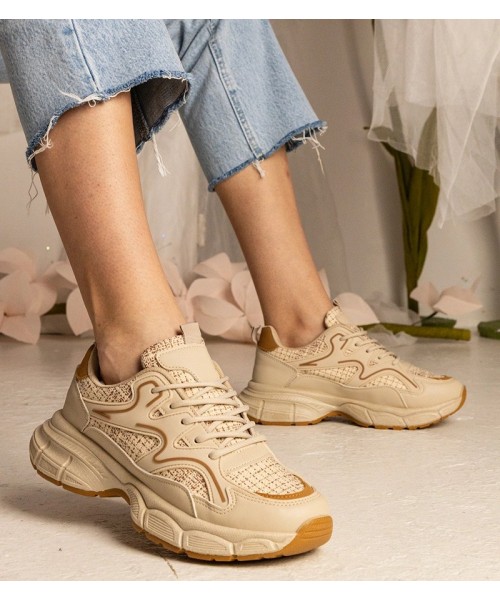 Smėlio Spalvos Sneakers Stiliaus Moteriški Sportinio stiliaus Maurita