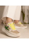 Smėlio Spalvos Sneakers Stiliaus Moteriški Sportinio stiliaus Su Blizgučiais Kaletti