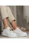 Balti-Auksiniai Sneakers Stiliaus Moteriški papuošti kamieniami Sarena Balti-Auksiniai Sneakers Stiliaus Moteriški papuošti kamieniami Sarena