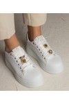 Balti-Auksiniai Sneakers Stiliaus Moteriški papuošti kamieniami Sarena Balti-Auksiniai Sneakers Stiliaus Moteriški papuošti kamieniami Sarena