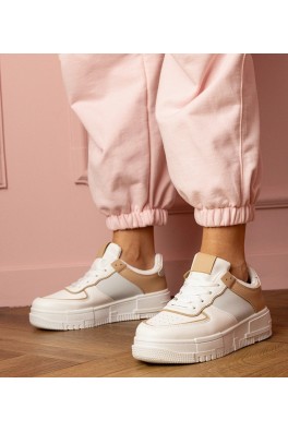 Balti-Smėlio Spalvos Sneakers Stiliaus Sportinio stiliaus Ant platfotmie Fiones