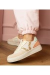 Smėlio Spalvos Sneakers Stiliaus Sportinio stiliaus papuošti Blizgučiais Blona Smėlio Spalvos Sneakers Stiliaus Sportinio stiliaus papuošti Blizgučiais Blona