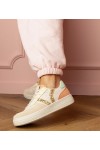 Smėlio Spalvos Sneakers Stiliaus Sportinio stiliaus papuošti Blizgučiais Blona Smėlio Spalvos Sneakers Stiliaus Sportinio stiliaus papuošti Blizgučiais Blona