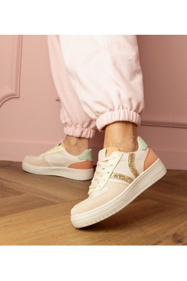 Smėlio Spalvos Sneakers Stiliaus Sportinio stiliaus papuošti Blizgučiais Blona