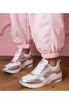 Balti Sneakers Stiliaus Su Kūbiniais Cirkoniais i metaliczną Intarpais Garsi