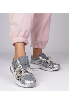 Sidabriniai Sneakers Stiliaus Su odpinanymi ozdobami Lekrus