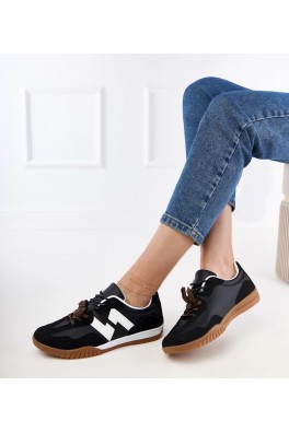 Juodi Sneakers Stiliaus Sportinio stiliaus Su Spalvotais Raišteliais Bekki