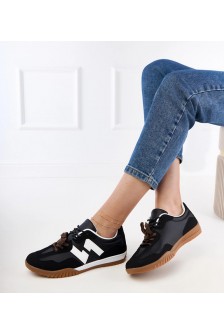 Juodi Sneakers Stiliaus Sportinio stiliaus Su Spalvotais Raišteliais Bekki