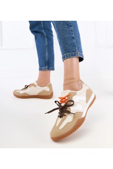 Smėlio Spalvos Sneakers Stiliaus Sportinio stiliaus Su Spalvotais Raišteliais Bekki