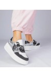 Juodi Sneakers Stiliaus Su Blizgučiais i zwierzęcym drukiem Bertula